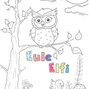 Malvorlage Eule Elfi