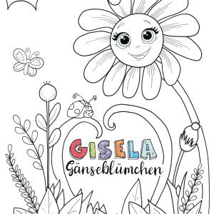 Malvorlage Gisela Gänseblümchen